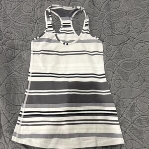 lululemon athletica Black and White Striped Tank Top